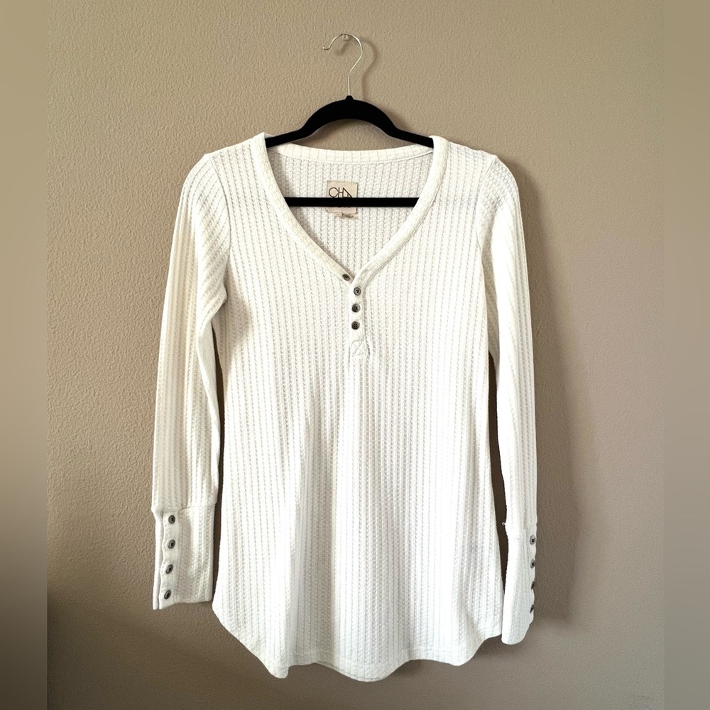 Chaser Waffle Knit Long Sleeve Henley